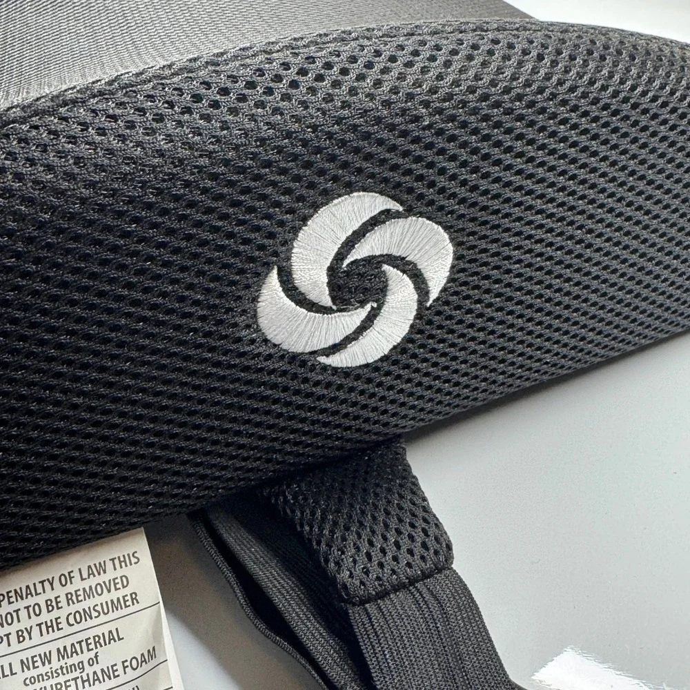 Samsonite Ergonomic Lumbar Support‎ Pillow Black Mesh Memory Foam with Strap